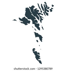 Faroe Islands map on White background vector, Faroe Islands Map Outline Shape Gray on White Vector Illustration, High detailed Gray illustration map Faroe Islands.