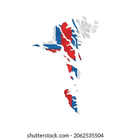 Faroe Islands map in polygonal style on white background. Vector illustration eps 10.