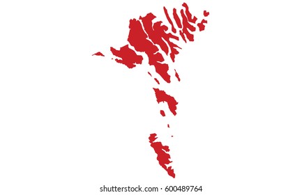 Faroe Islands map red color