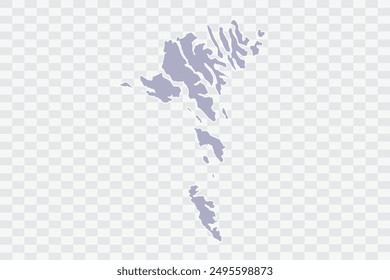 Faroe Islands Map silver Color on White Background quality files Png