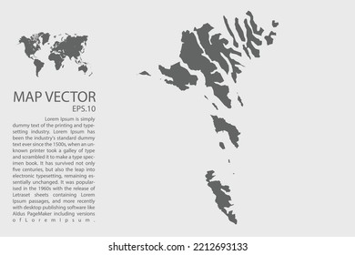 Faroe Islands map vector, Abstract design vector illustration Eps 10. High Detailed on white background.