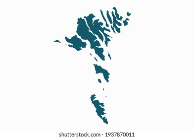 Faroe Islands map vector. blue color on white background.
