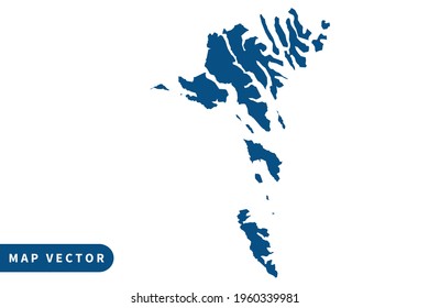 Faroe Islands map vector, blue color . on white background. vector eps 10.