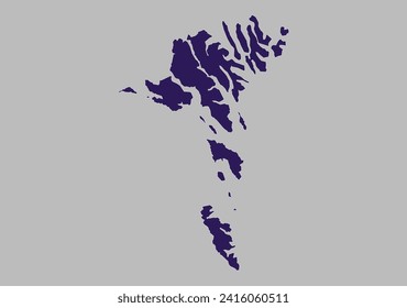 Faroe Islands map vector, Blue purple color isolated on gray background.
