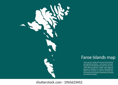 Faroe Islands map vector, isolated on Green  background