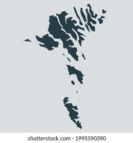 Faroe Islands map vector, isolated on gray background