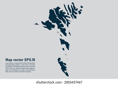 Faroe Islands map vector. isolated on light gray background