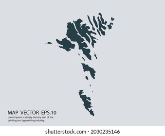 Faroe Islands map vector, isolated on gray background 