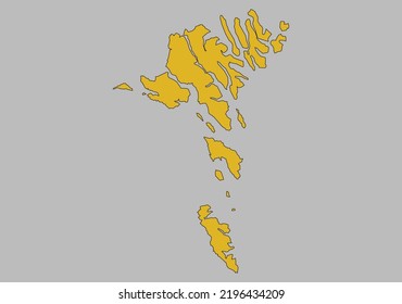 Faroe Islands map vector, Isolated on gray background