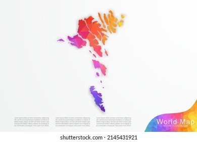 Faroe Islands Map - World Map International vector template with polygon style and gradient colorful isolated on white background for website, design, infographic - Vector illustration eps 10