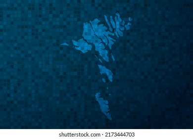 Faroe Islands Map - World Map international vector template with technology style isolated on blue pixel background for education, design, website, infographic - Vector illustration eps 10