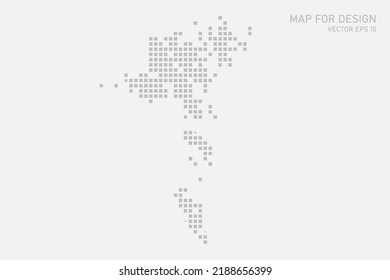Faroe Islands Map - World map International vector template with grey pixel, grid, grunge, halftone style isolated on white background for education, infographic, design - Vector illustration eps 10
