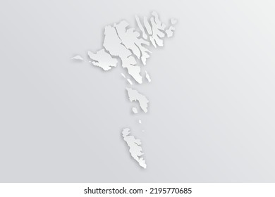 Faroe Islands Map - World map International vector template with 3D, paper style including shadow and white color on grey background for design, education, infographic - Vector illustration eps 10