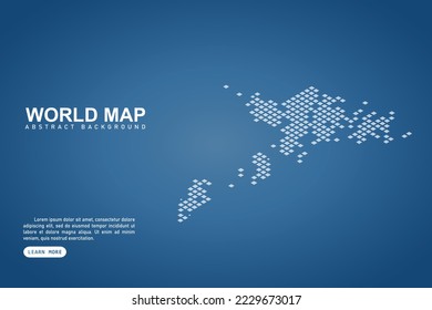 Faroe Islands Map - World map International vector template with isometric top and white pixel, grid, grunge, halftone style isolated on blue background for design, web - Vector illustration eps 10
