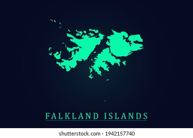 Faroe Islands Map - World map vector template with green color gradient isolated on dark background - Vector illustration eps 10