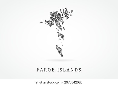 Faroe Islands Map - World map vector template with Black grid on white background  for education, infographic, design, website, banner - Vector illustration eps 10