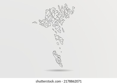 Faroe Islands Map - World map vector template with Abstract futuristic circuit board Illustration or High-tech technology mash line and point scales on white background - Vector illustration ep 10