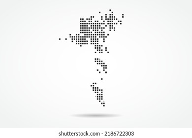 Faroe Islands Map - World map vector template with Black pixel, grid, grunge, halftone style isolated on white background for education, infographic, design, banner - Vector illustration eps 10