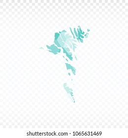 Faroe Islands map-Polygonal map is made of colorful hexagons using the gradient method. On a plain background. Vector illustration eps 10.