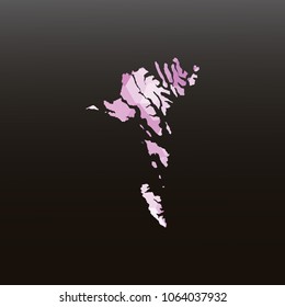 Faroe Islands map-Purple map made of hexagon on black and gray background, gradient color. Vector illustration eps 10.