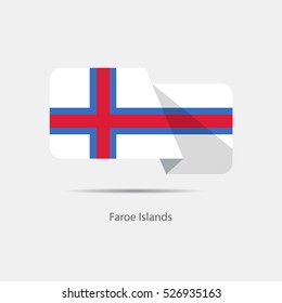 Faroe Islands national flag on a white background with shadow. vector illustration