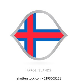 Faroe Islands national team flag in style for international basketball competitions. Vector sign.