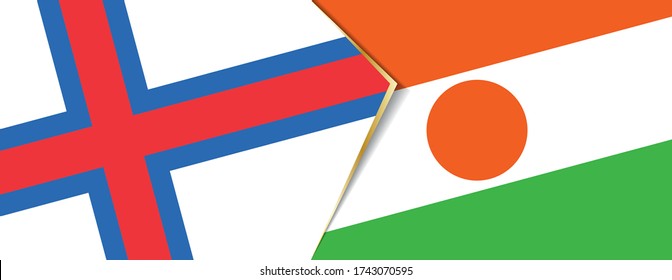 Faroe Islands and Niger flags, two vector flags symbol of relationship or confrontation.