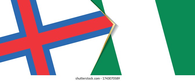 Faroe Islands and Nigeria flags, two vector flags symbol of relationship or confrontation.