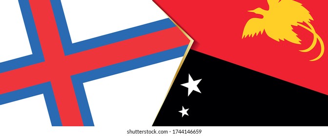 Faroe Islands and Papua New Guinea flags, two vector flags symbol of relationship or confrontation.