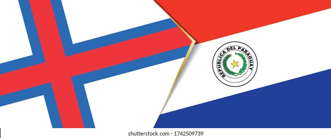 Faroe Islands and Paraguay flags, two vector flags symbol of relationship or confrontation.