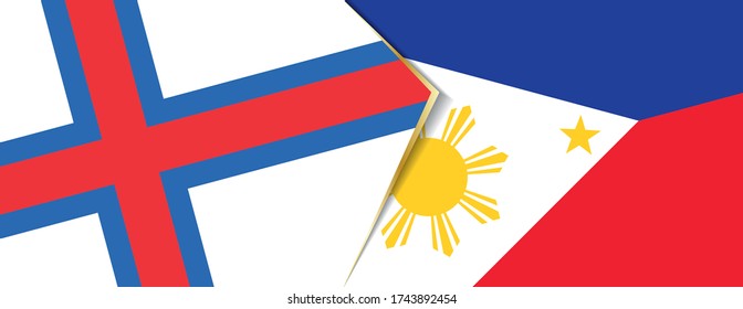 Faroe Islands and Philippines flags, two vector flags symbol of relationship or confrontation.