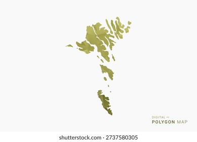 Faroe Islands polygon map vector illustration in low poly geometric style, soft pastel colors with Olive green, clean silhouette on solid background, ideal for infographic.