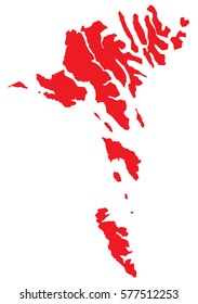 faroe Islands red map