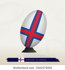 Faroe Islands Rugby Ball on Rugby Kicking Tees with Modern Design. Illustration perfect for sports, national pride, and rugby-related projects.