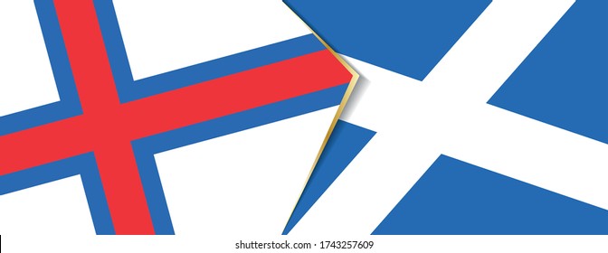 Faroe Islands and Scotland flags, two vector flags symbol of relationship or confrontation.