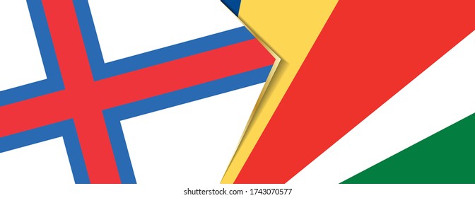 Faroe Islands and Seychelles flags, two vector flags symbol of relationship or confrontation.