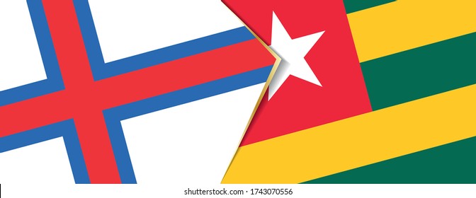 Faroe Islands and Togo flags, two vector flags symbol of relationship or confrontation.