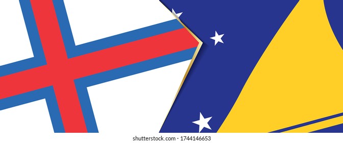 Faroe Islands and Tokelau flags, two vector flags symbol of relationship or confrontation.