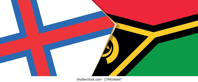 Faroe Islands and Vanuatu flags, two vector flags symbol of relationship or confrontation.