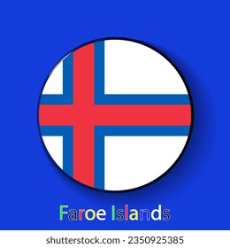 Faroe Islands vector flag. Football europe 2024 tournament championship. Round badges of the country in the actual championship colors.