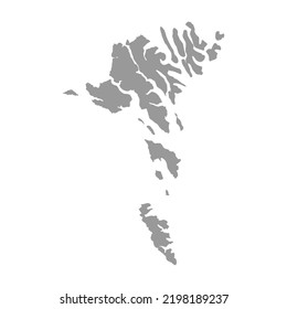 Faroe Islands vector map solid silhouette