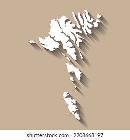 Faroe Islands vector map solid silhouette