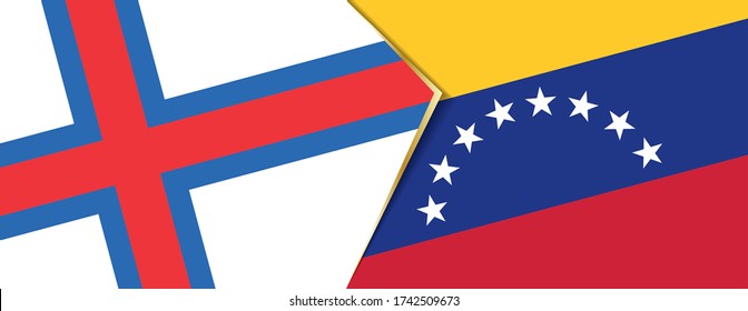 Faroe Islands and Venezuela flags, two vector flags symbol of relationship or confrontation.