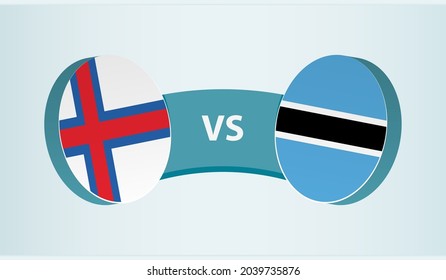 Faroe Islands versus Botswana, team sports competition concept. Round flag of countries.
