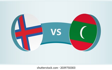 Faroe Islands versus Maldives, team sports competition concept. Round flag of countries.