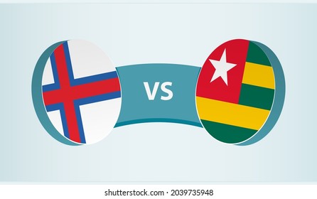Faroe Islands versus Togo, team sports competition concept. Round flag of countries.