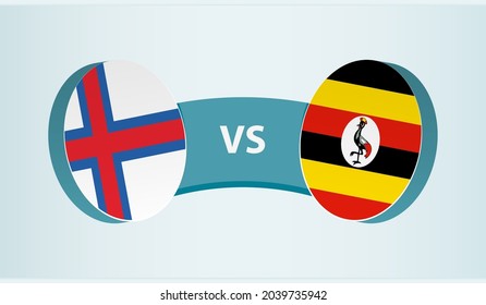 Faroe Islands versus Uganda, team sports competition concept. Round flag of countries.