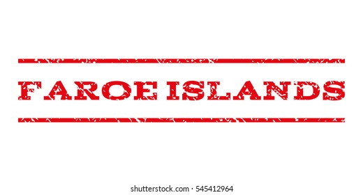 Faroe Islands watermark stamp. Text caption between horizontal parallel lines with grunge design style. Rubber seal stamp with dust texture.