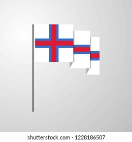 Faroe Islands waving Flag creative background