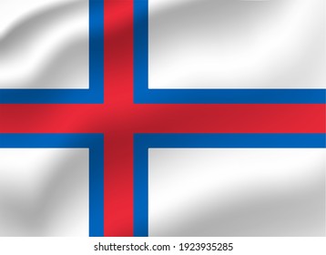 Faroe islands waving flag vector editable